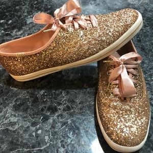 Kate Spade Rose gold glitter Keds